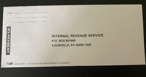 Picture of 1040VKY1 - IRS - WITH PAYMENT - Size 10