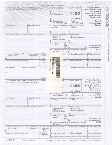 Picture of 5142 | 1099-R Recipient Copy C  2-Up Format