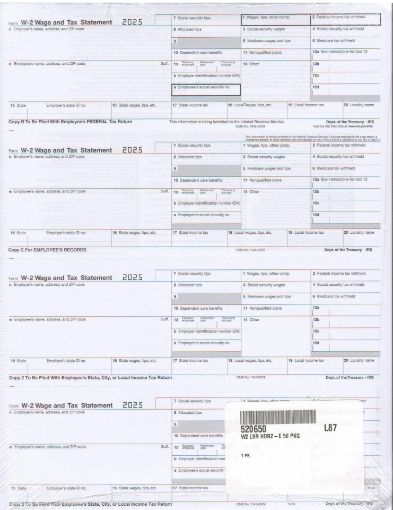 Picture of 5206 | W-2 4-Up Horizontal