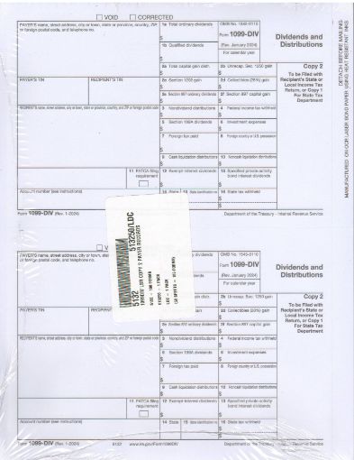 Picture of 5132 | 1099-DIV Payer or State Copy C  2-Up Format