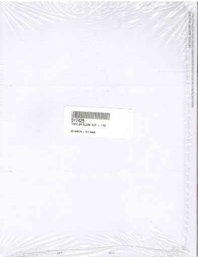 Picture of 5174 | Blank Laser Paper - 1 Vert Perf & 2 Cross Perfs  3-Up Format