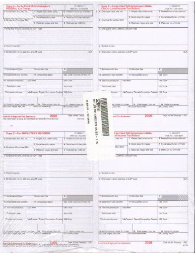 Picture of 5205 | W-2 Employee Copy B, C, 2 and 2 or Extra Copy - One Sheet per Employee
