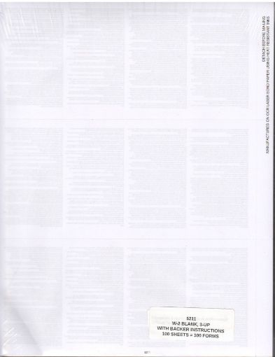 Picture of 5211 | Blank Laser Paper - One Vert. Perf & 2 Horizontal Perfs for Form 5210