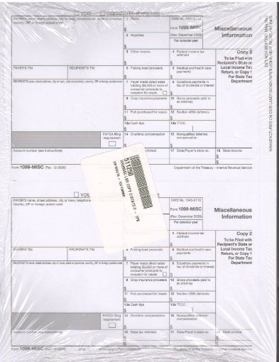 Picture of 5112 | 1099-MISC Payer or State Copy C  2-Up Format